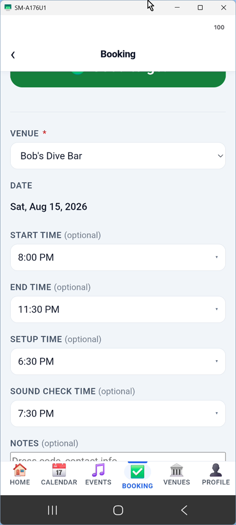 Event time fields