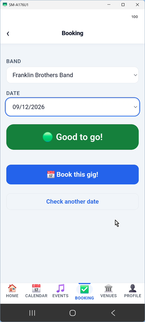 Booking check