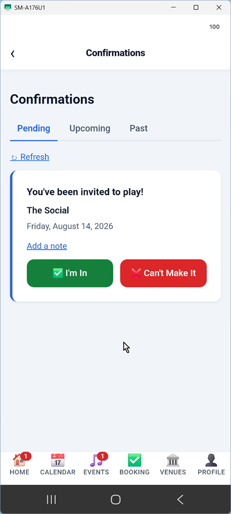 Event confirmation
